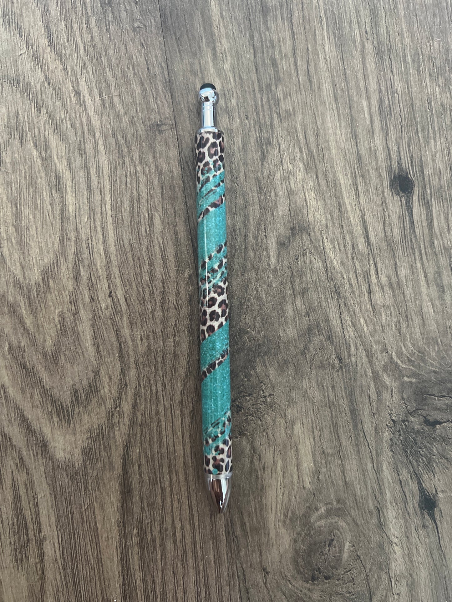 Stainless Steel Leopard Print Swirl Pen