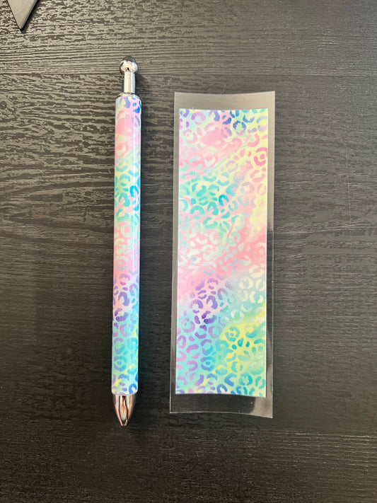 Stainless Steel Pastel Leopard Pen