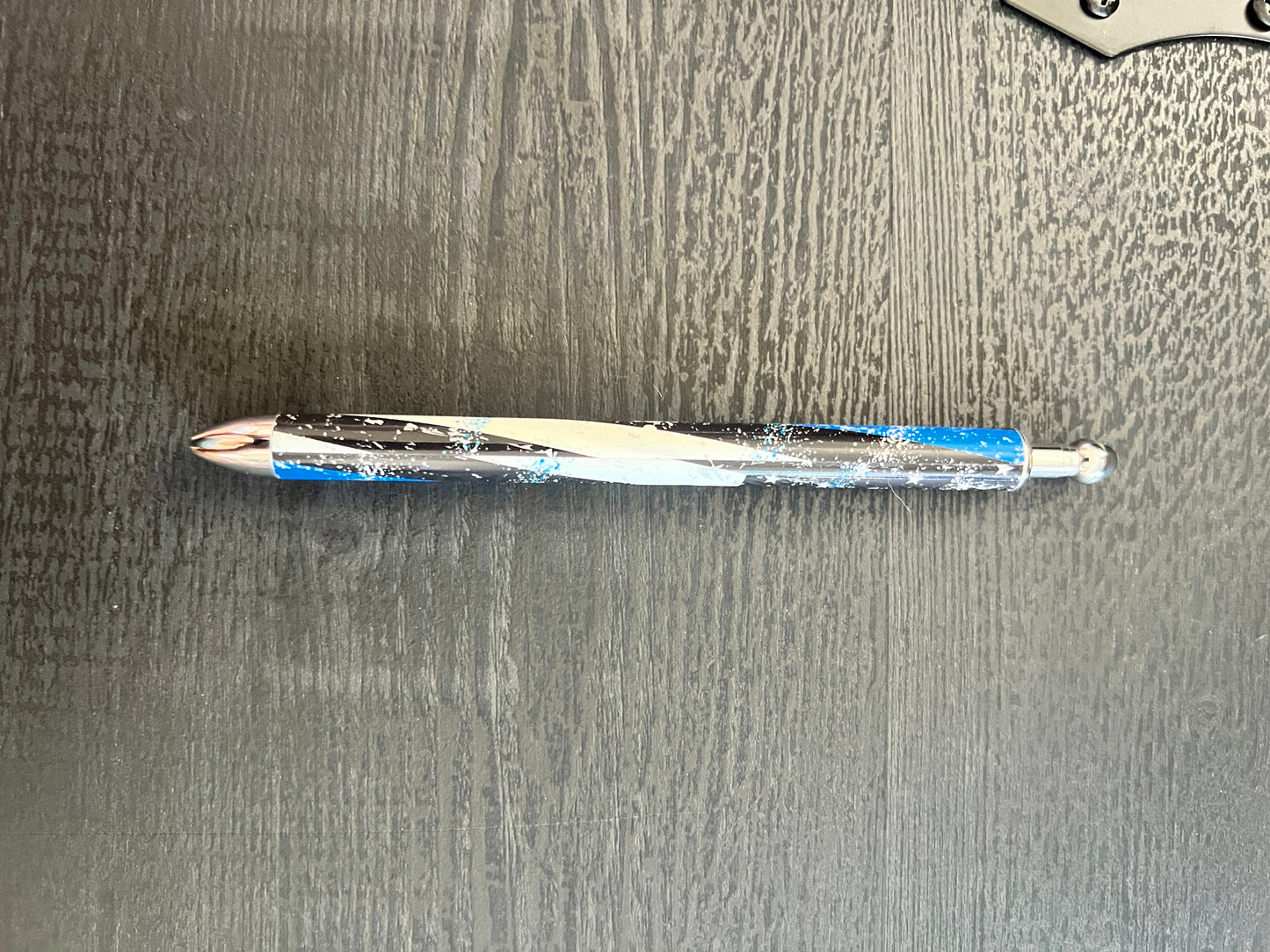 Stainless Steel Blue Line Flag Pen