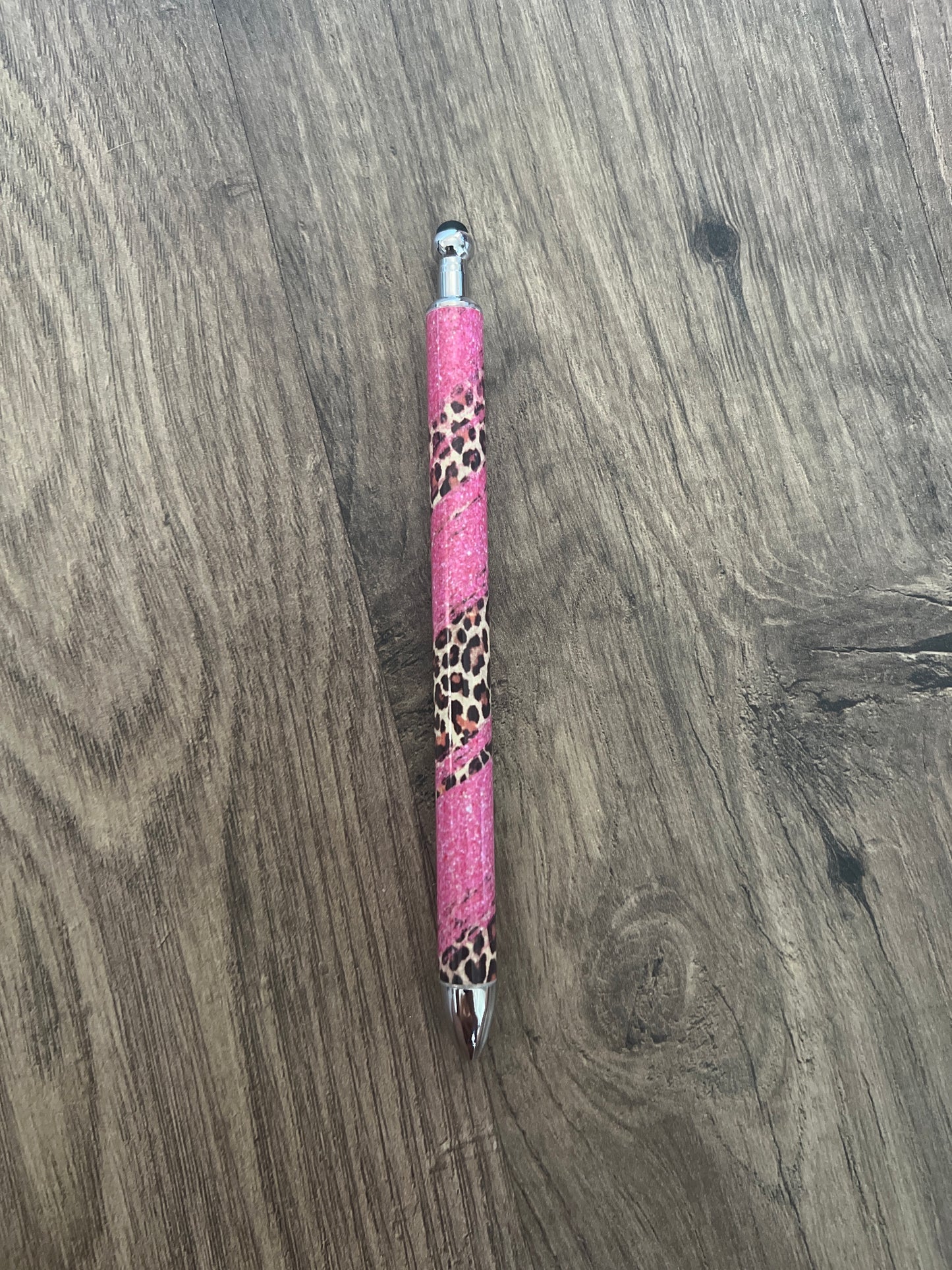 Stainless Steel Leopard Print Swirl Pen